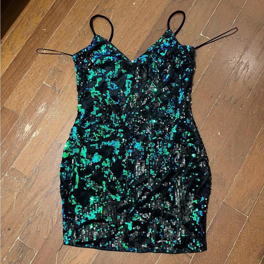 Blue/Green Sequin Bodycon Dress from Privately Privileged